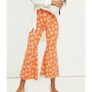 We The Free Orange Daisy Flare Pants